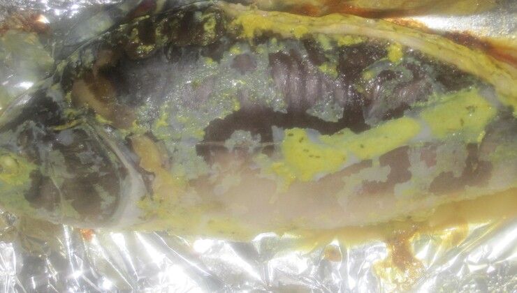 Запеченная рыбка с базиликом и куркумой