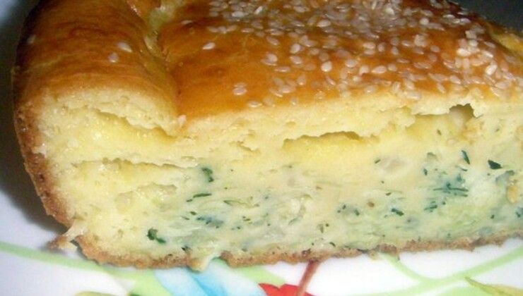 Пирог на кефире с сыром