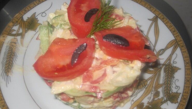 Овощной салат с сыром и яйцом))) – Шаг 2