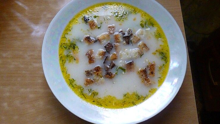 Быстрый легкий суп с плавленным сыром Карат