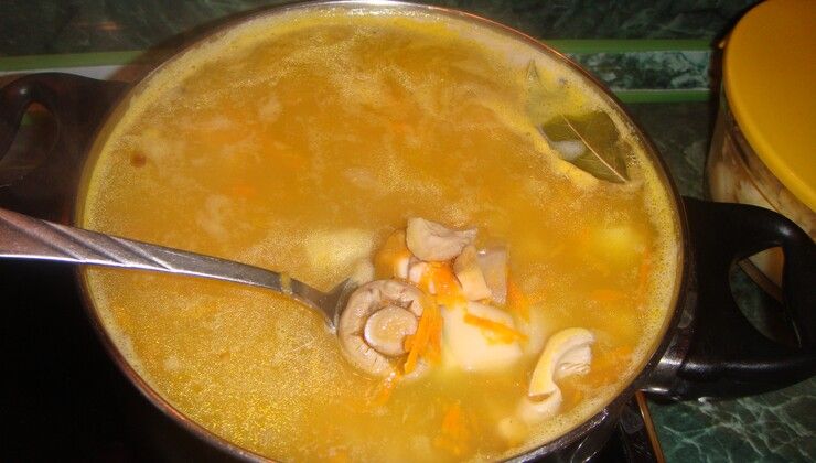 Суп из замороженных грибов