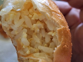 Пустая гречка с кусочком колбаски
