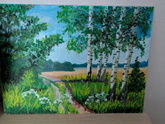 Первая работа сына маслом