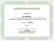 Сертификат о прохождении курсов Шикова Ирина Дмитриевна
