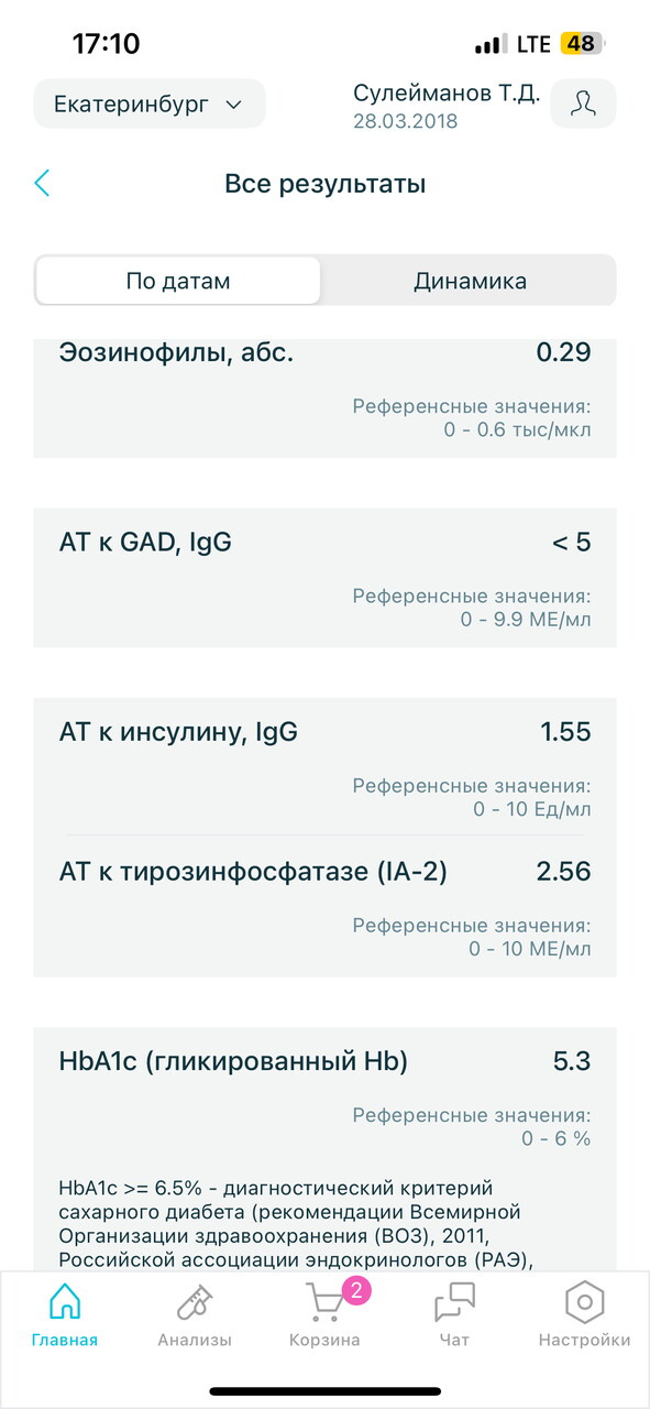 Пришел результат