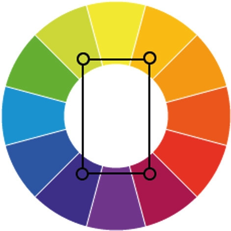 Схема прямоугольника в цветовой круге