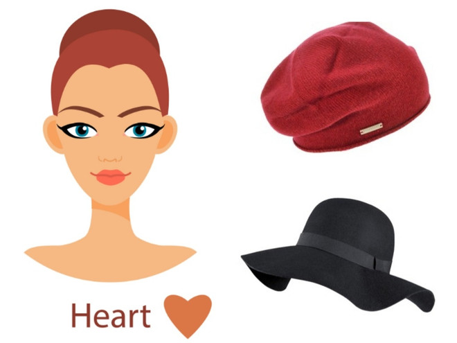 Шляпы и шапки для лица сердечком