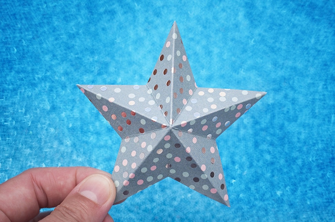 Пятиконечная объемная звезда из бумаги