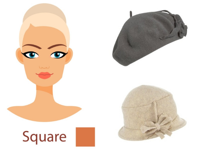 Шляпы и шапки для квадратного лица