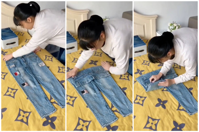 Фотоинструкция: как сложить джинсы так, чтобы они занимали минимум места в шкафу