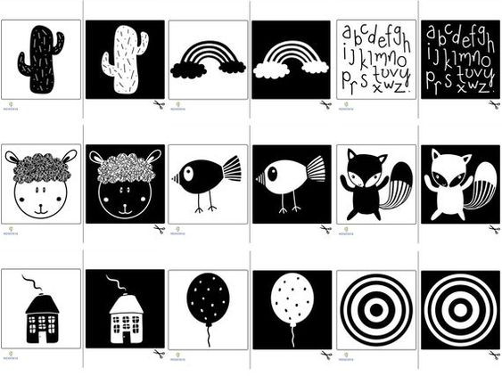 Выбирайте разнообразные черно-белые картинки для новорожденных    Pinterest.ru