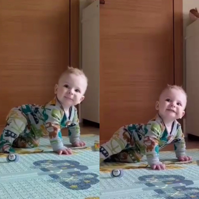 «Как может, как умеет»: Елизавета Арзамасова сняла на видео, как пополз ее 7-месячный сын