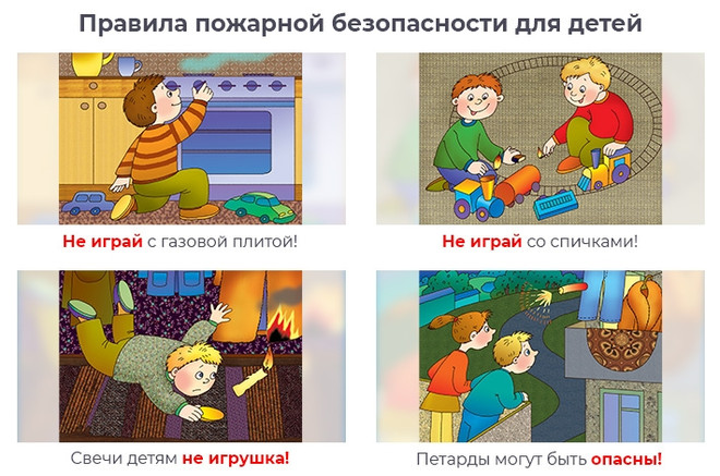 Правила пожарной безопасности для детей инструкция