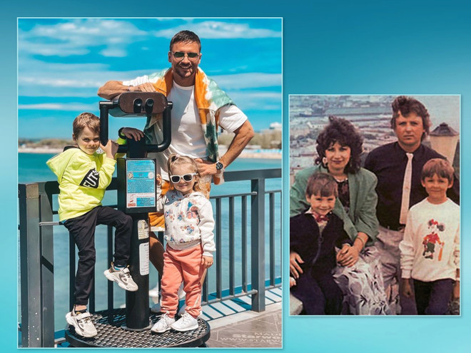 «Наслаждайтесь каждым днем»: Сергей Лазарев с сыном и дочкой повторил кадр из своего детства с братом
