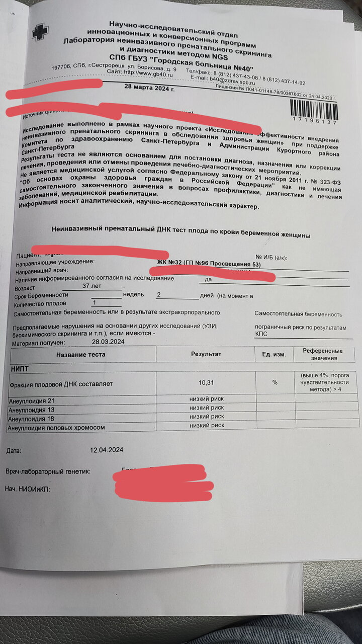 Нипт, результаты
