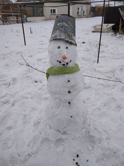 Первый снеговик в этом году☃️