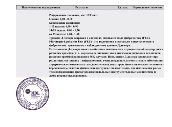 Дополнение к анализам 7 дпп