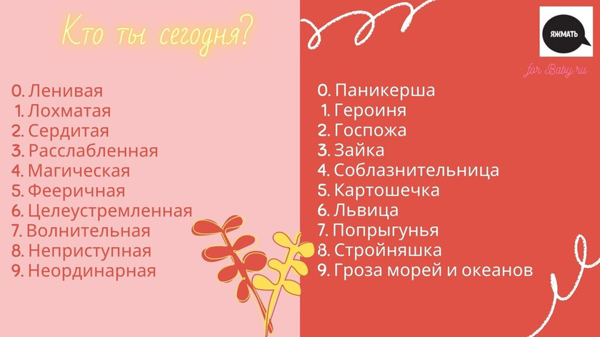 Кто ты сегодня? Загадай число и узнай)