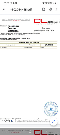 Анализы.