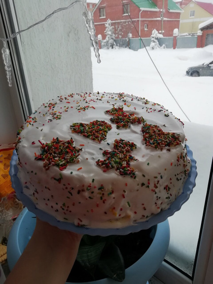 Мой первый, бисквитный торт,