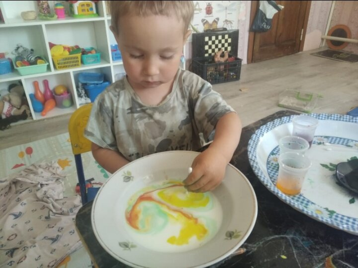 Рисуем на молоке🎨