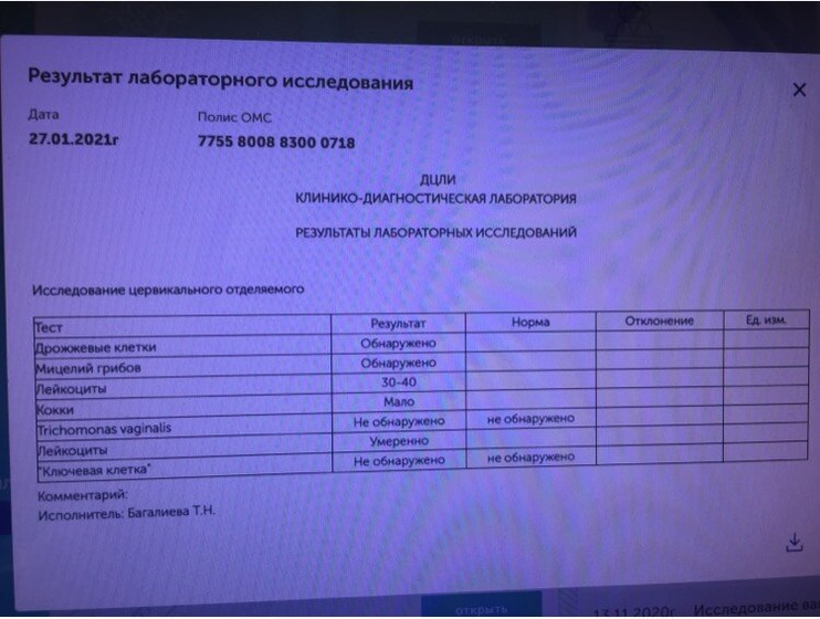 Анализы пришли