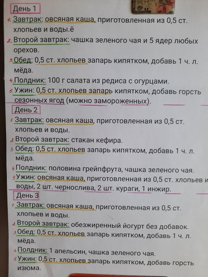 Овсяная диета.
