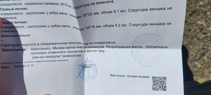 Девочки посмотрите пожалуйста заключение