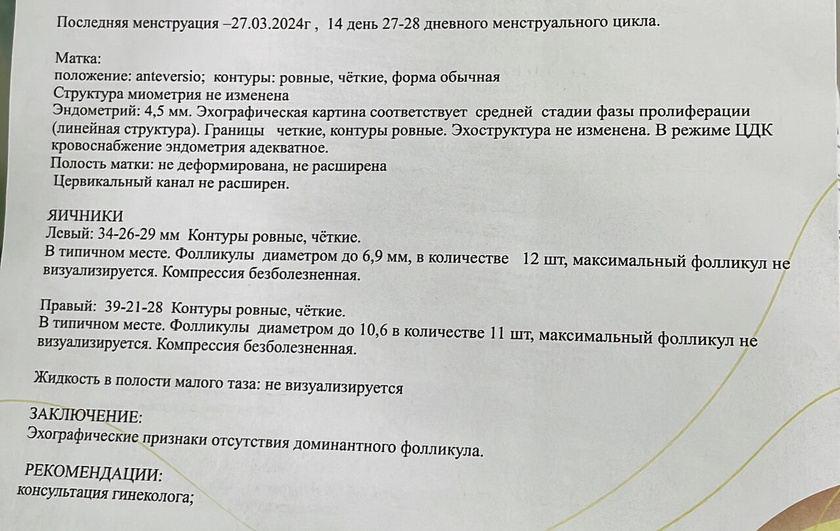 Фолик не вырос(((
