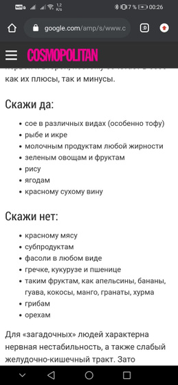 Диета по группе крови