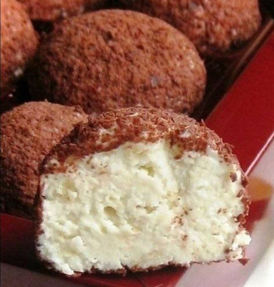 Творожные конфеты с начинкой