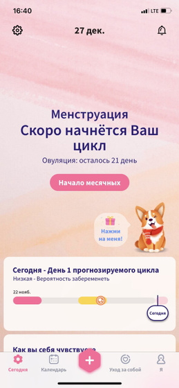 ?календарь месячных