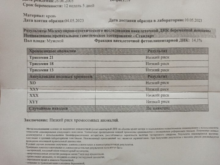 Наконец-То дождались НИПТ.