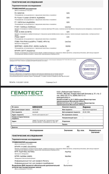 Тромбофилия мутации