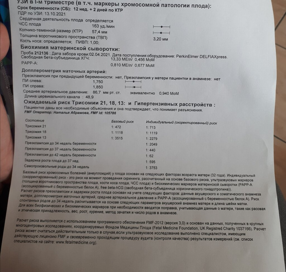 Пришла кровь 1скрининга