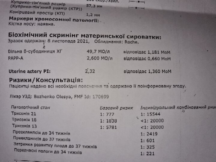 1 скрининг, расшифровка, кто