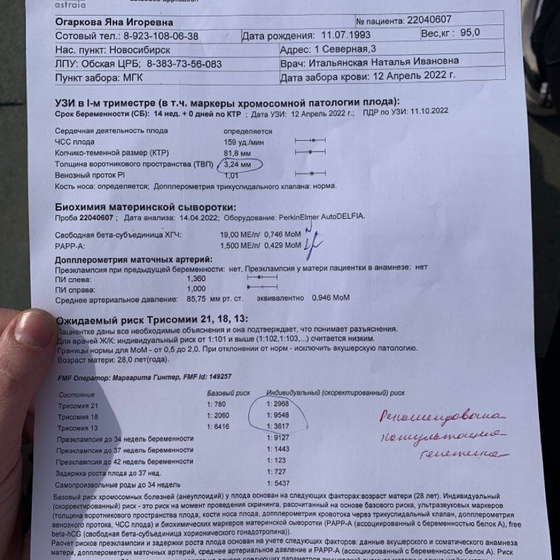 Сходила к генетику .