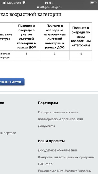 Очередь в сад