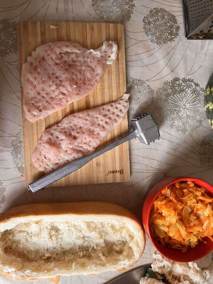 Куриные рулетики в батоне ?