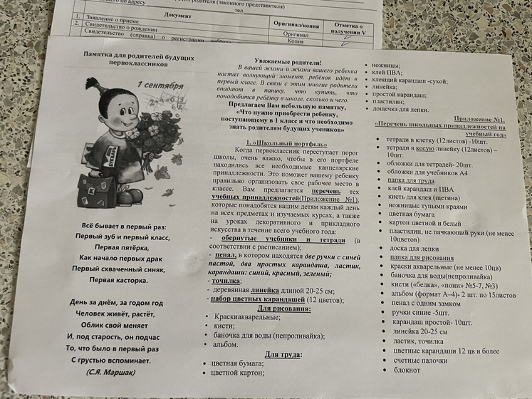Подали документы в школу