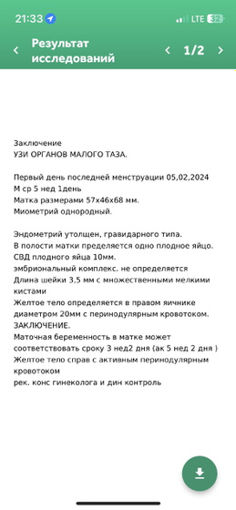 Результаты узи