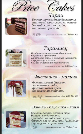 Помогите выбрать начинку для торта