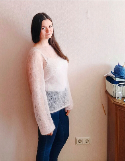 Довязала первую паутинку ?