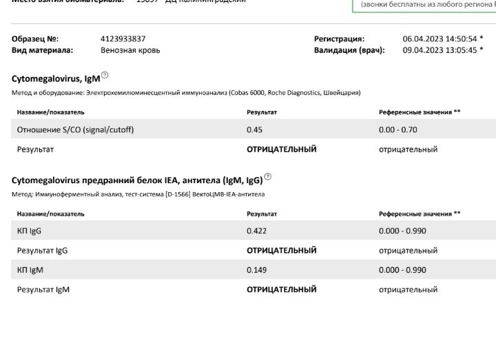 Цитомегаловирус, к предыдущему посту